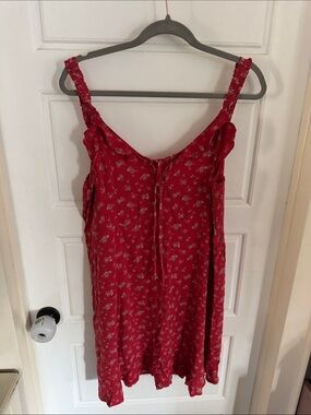 American Eagle Outfitters Women's Red Ruffled Smocked Back Dress Size XXL